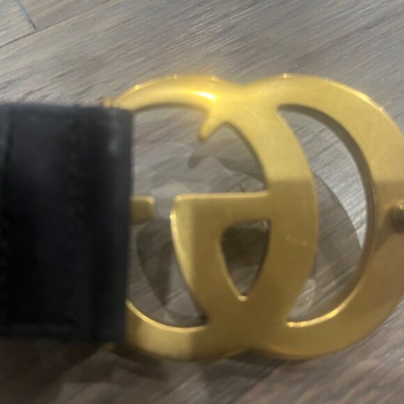 Gucci Marmont GG Big Logo Leather Belt Black Women's Size - Picture 5 of 7